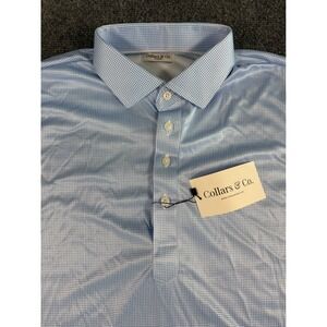 Collars & Co Polo Mens XL Light Blue Performance Shirt Dress Color Lightweight